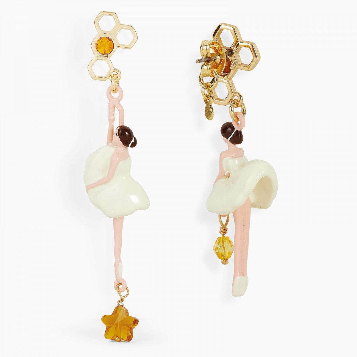 SPARKLING RHINESTONES BEEHIVE BALLERINA POST EARRINGS