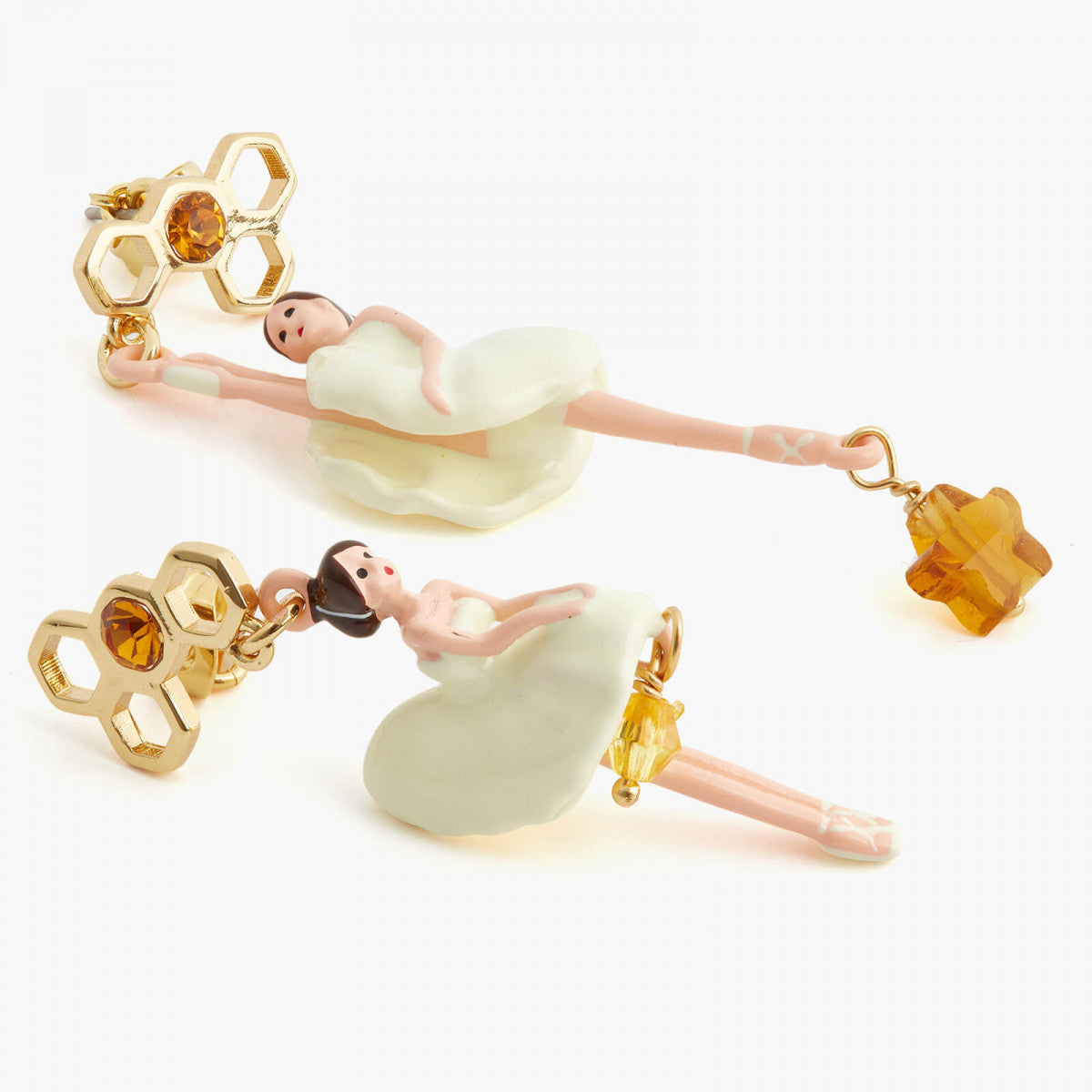 SPARKLING RHINESTONES BEEHIVE BALLERINA POST EARRINGS