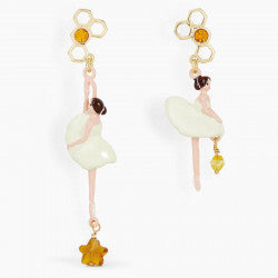 SPARKLING RHINESTONES BEEHIVE BALLERINA POST EARRINGS