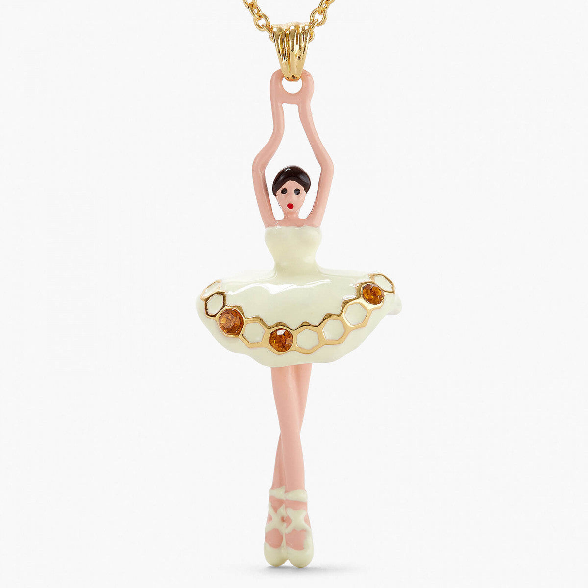 SPARKLING RHINESTONES BALLERINA PENDANT NECKLACE