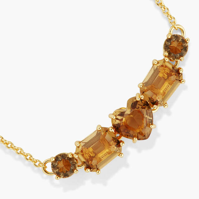 GOLDEN BROWN DIAMANTINE FINE STONE BRACELET