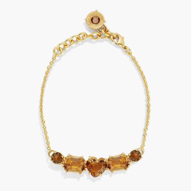 GOLDEN BROWN DIAMANTINE FINE STONE BRACELET