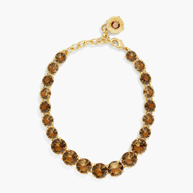 Golden brown diamantine luxurious one row bracelet