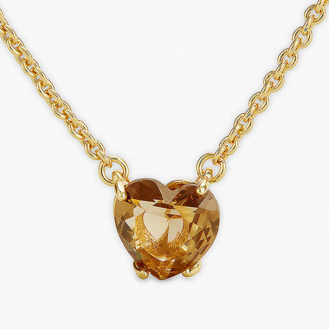 Golden brown diamantine heart necklace