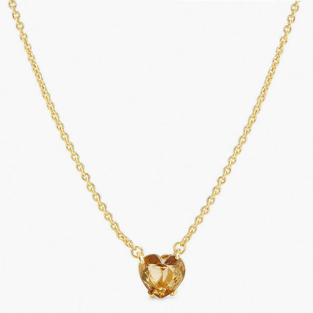 Golden brown diamantine heart necklace