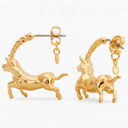 TAURUS ZODIAC SIGN HOOPS EARRINGS