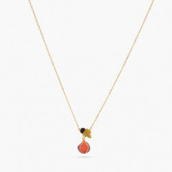 FIG AND BLACK STONE PENDANT NECKLACE