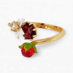 RASPBERRY AND GARNET STONE AJUSTABLE RING