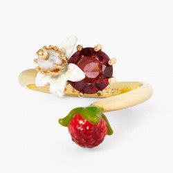 RASPBERRY AND GARNET STONE AJUSTABLE RING