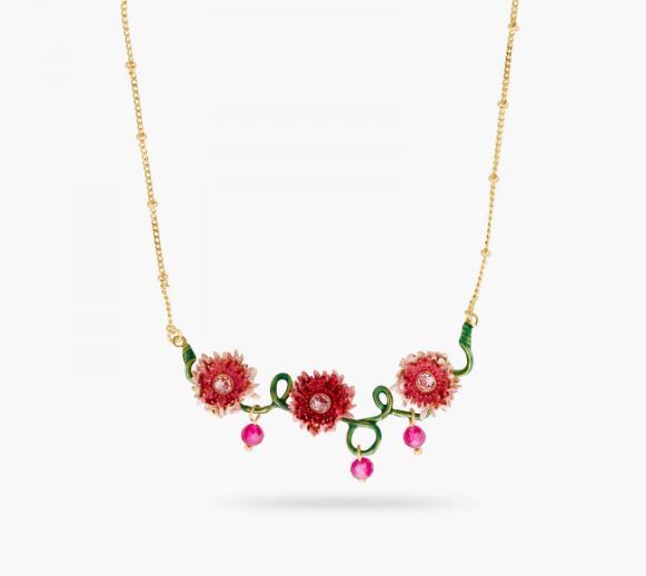 CHRYSANTHEMUM AND STEM STATEMENT NECKLACE