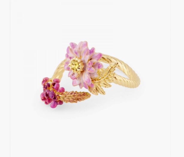 LUPINE AND LOTUS FLOWER ADJUSTABLE RING