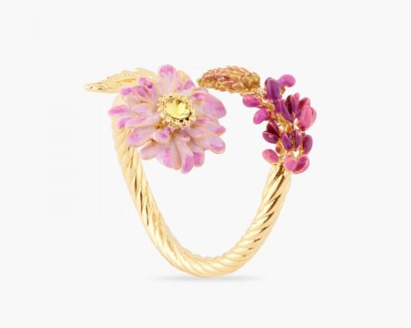 LUPINE AND LOTUS FLOWER ADJUSTABLE RING