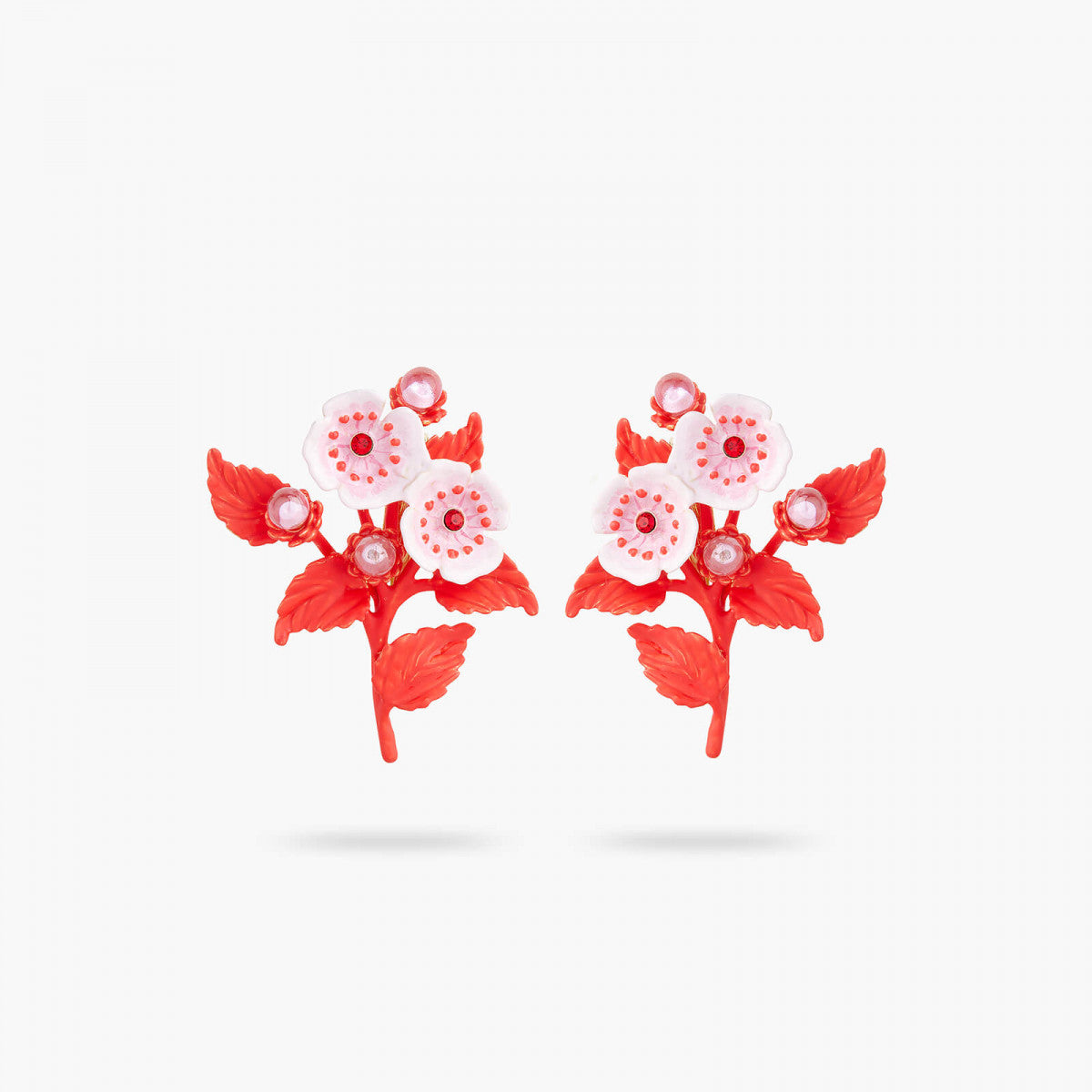ANEMONE AND CRYSTAL POST EARRINGS