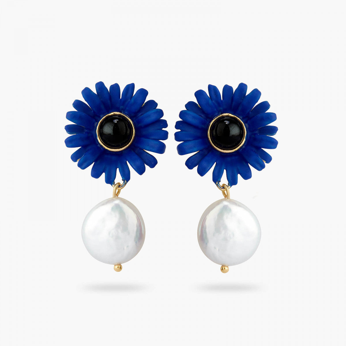 DAMAGE OF COBALT BLUE GERBERA POST EARRINGS