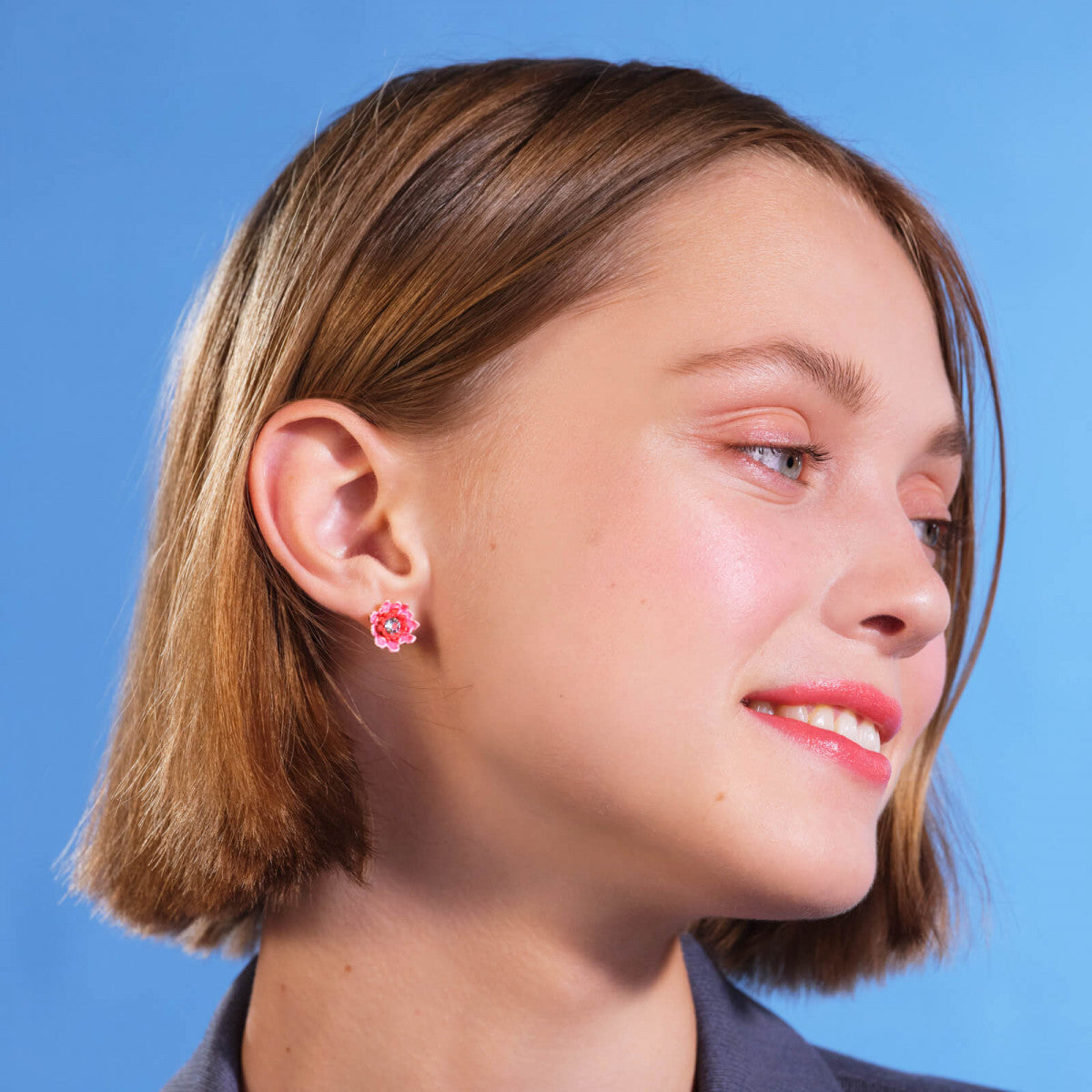 ANEMONE AND GERBERA POST EARRINGS