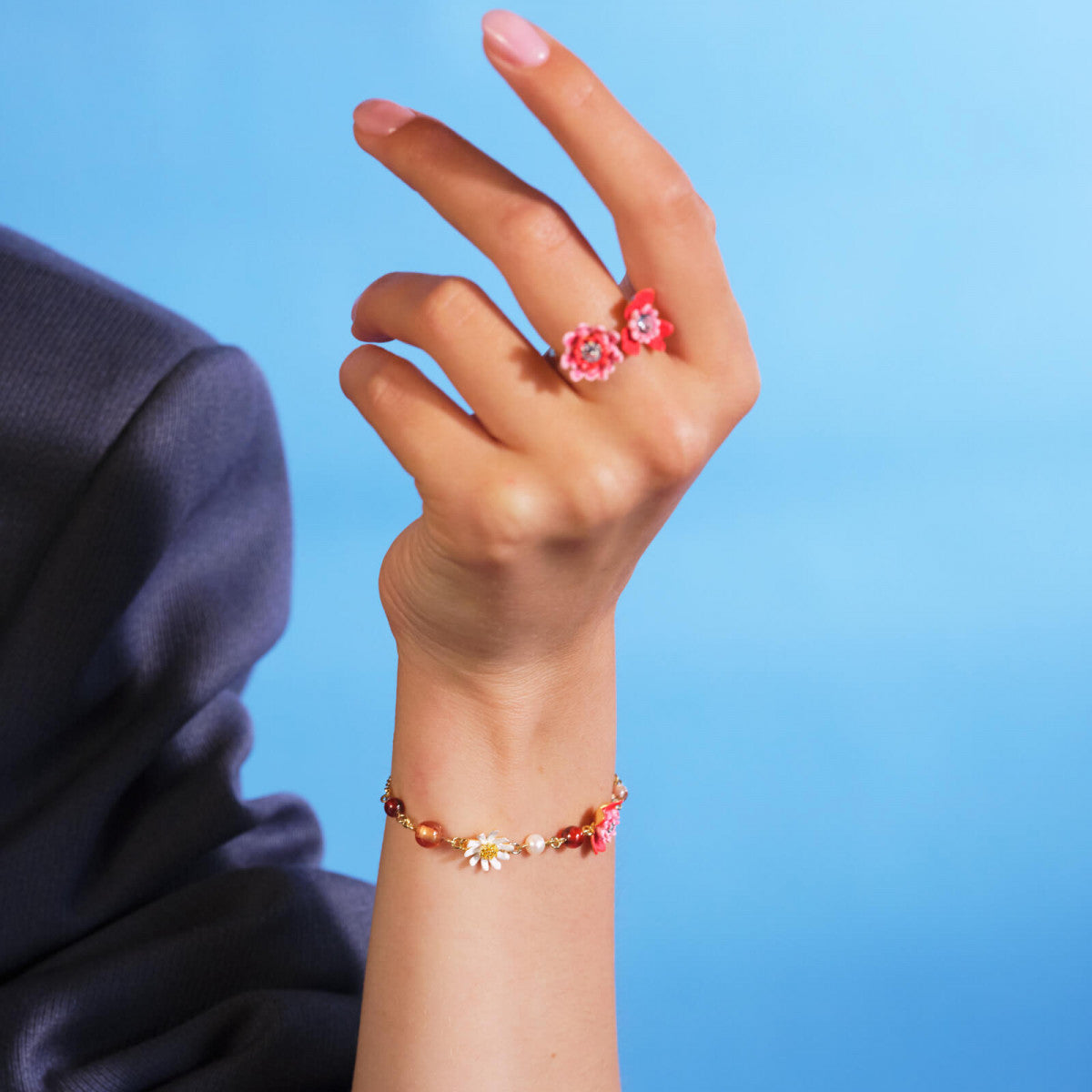 ANEMONE AND GERBERA THIN BRACELET