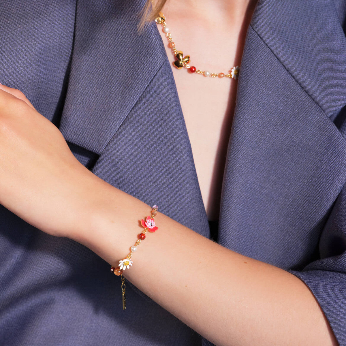 ANEMONE AND GERBERA THIN BRACELET