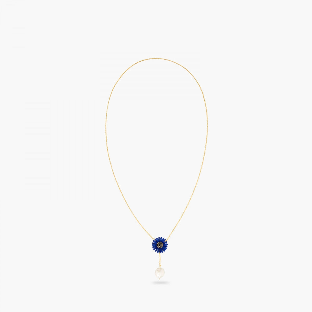 damage COBALT BLUE GERBERA PENDANT NECKLACE