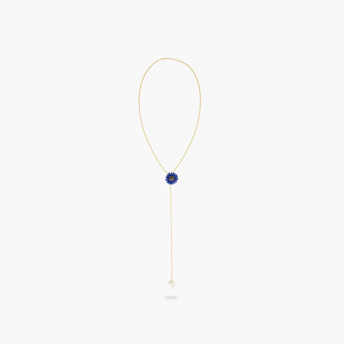 damage COBALT BLUE GERBERA PENDANT NECKLACE