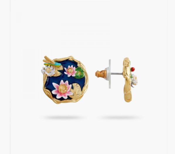 WATER LILY POND POST EARRINGS