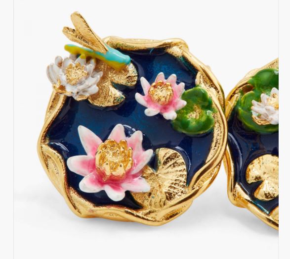 WATER LILY POND POST EARRINGS