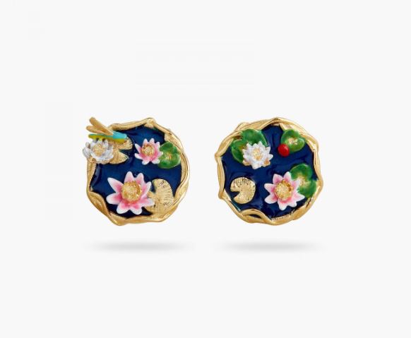 WATER LILY POND POST EARRINGS