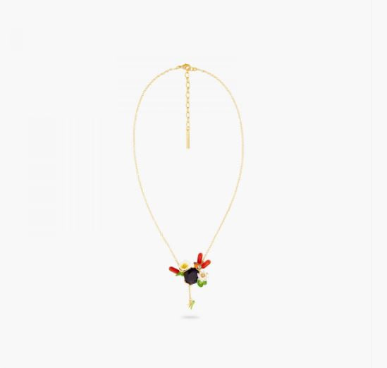 GIVERNY WATER GARDEN AND BLUE STONE STATEMENT NECKLACE