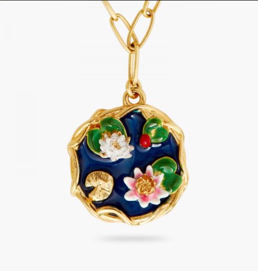 GIVERNY POND AND LAPIS LAZULI PENDANT NECKLACE