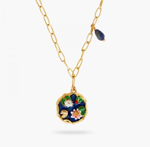 GIVERNY POND AND LAPIS LAZULI PENDANT NECKLACE