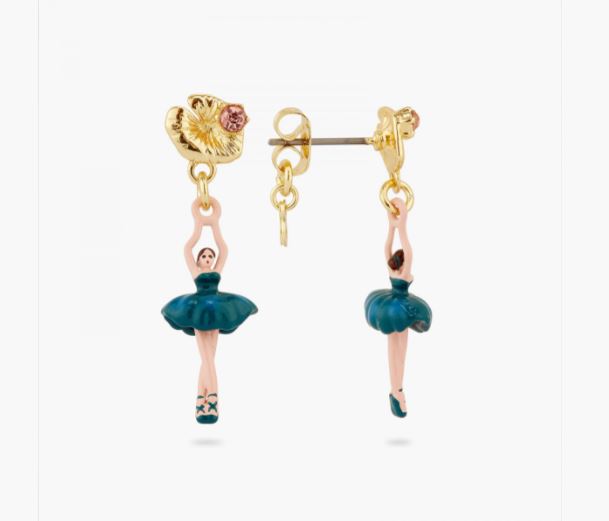 MINI BALLERINA WATER LILY POST EARRINGS