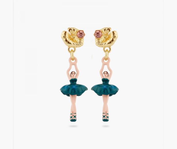 MINI BALLERINA WATER LILY POST EARRINGS