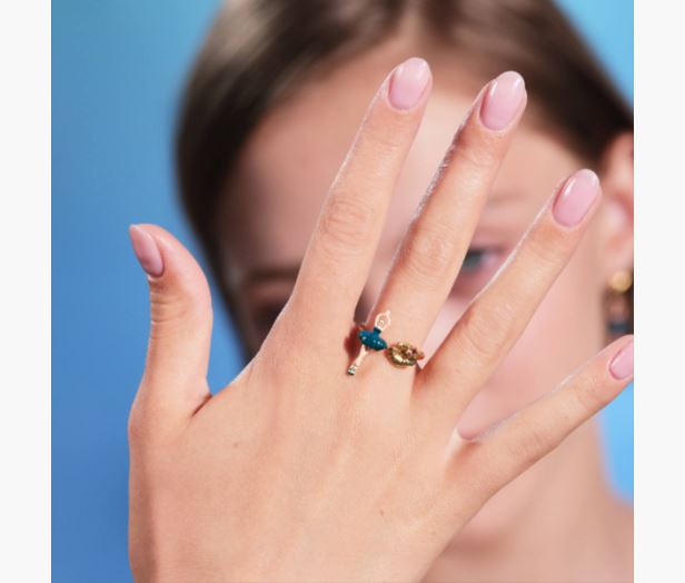 MINI BALLERINA PRUSSIAN BLUE ADJUSTABLE RING
