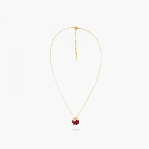ROSE AND BLACKCURRANT BERRIES PENDANT NECKLACE