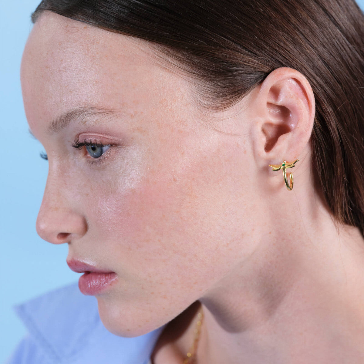 LITTLE DRAGONFLY HOOP EARRINGS