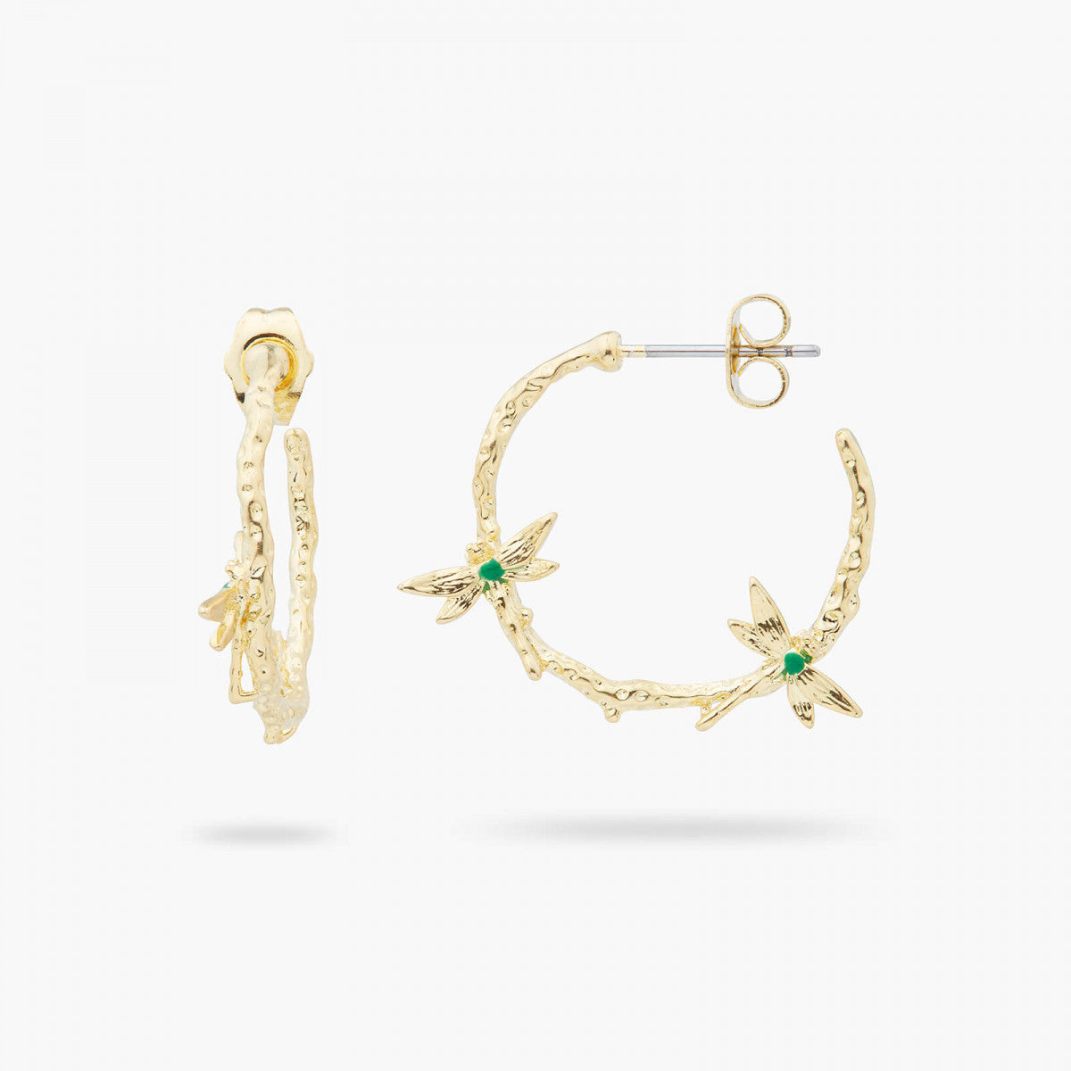 2 DRAGONFLY HOOP EARRINGS