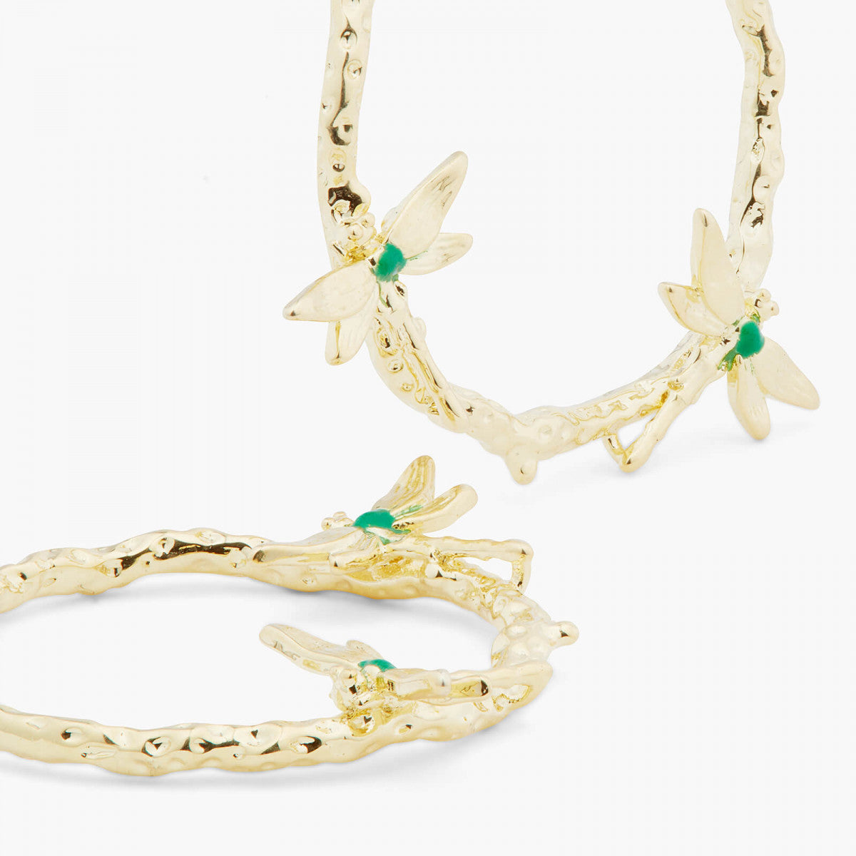 2 DRAGONFLY HOOP EARRINGS