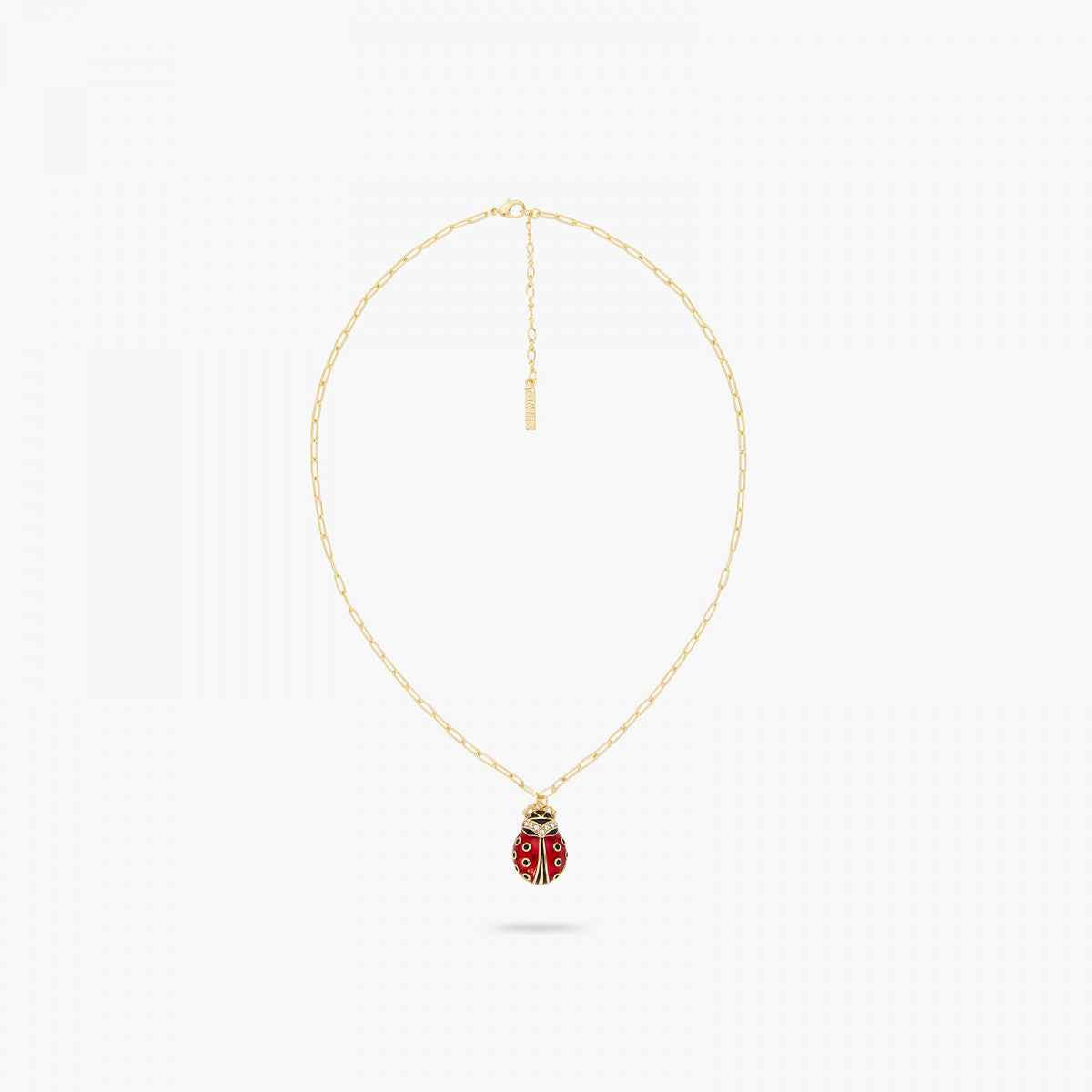 LADYBIRD AND RECTANGLE LINK CHAIN NECKLACE