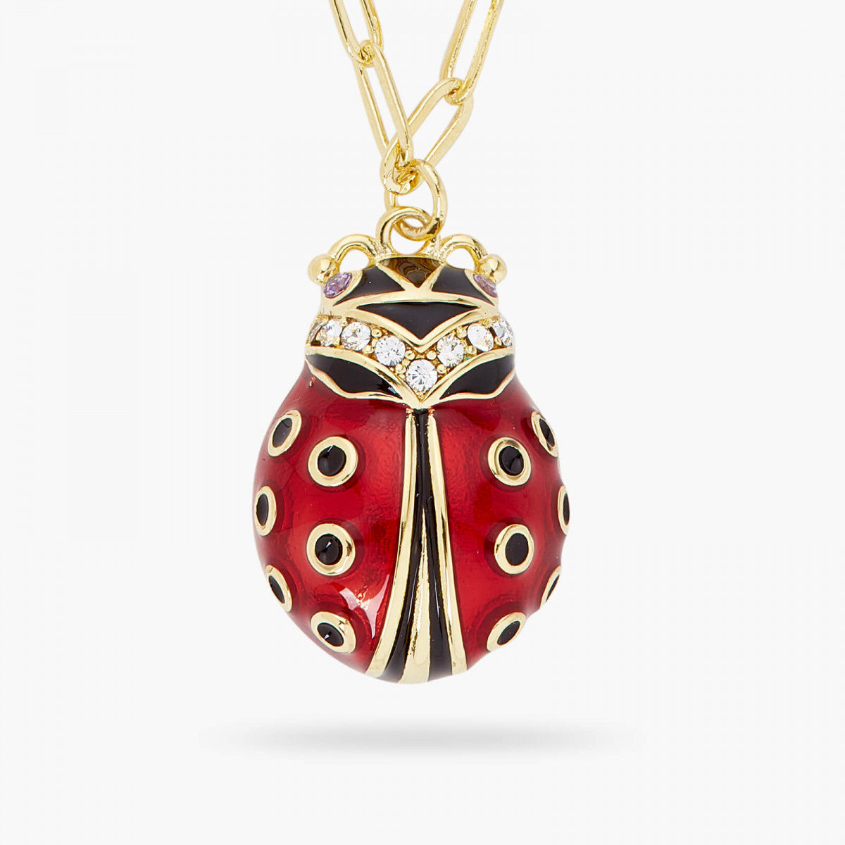 LADYBIRD AND RECTANGLE LINK CHAIN NECKLACE