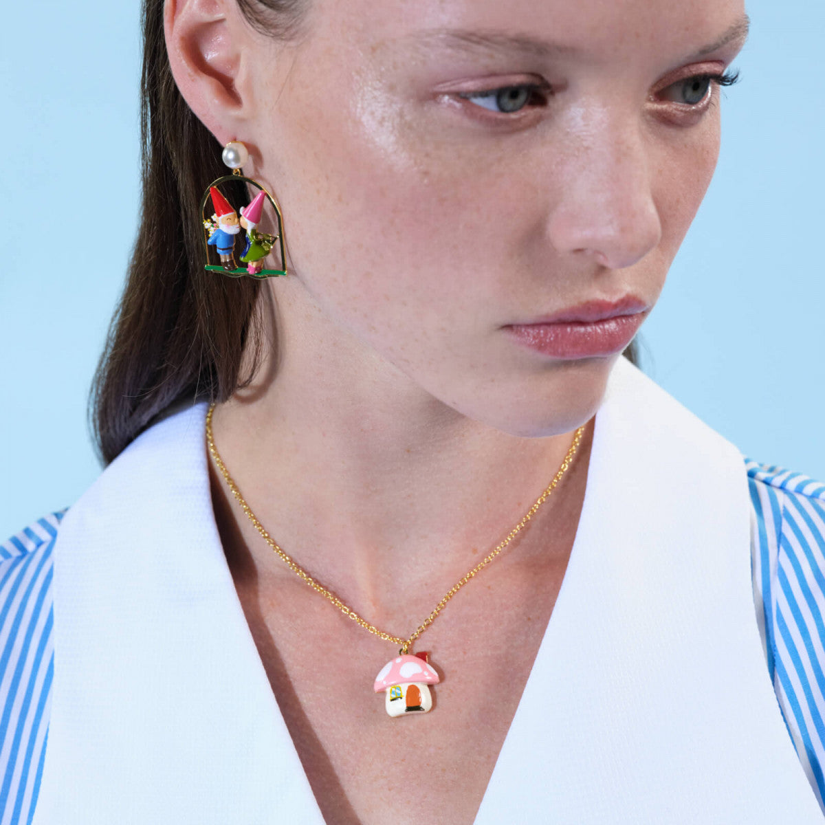 MUSHROOM HOUSE PENDANT NECKLACE