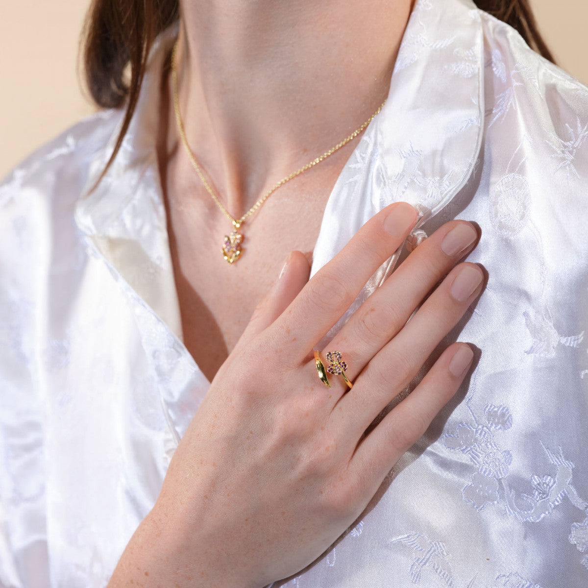 WINE AND ROSES IRIS ADJUSTABLE RING