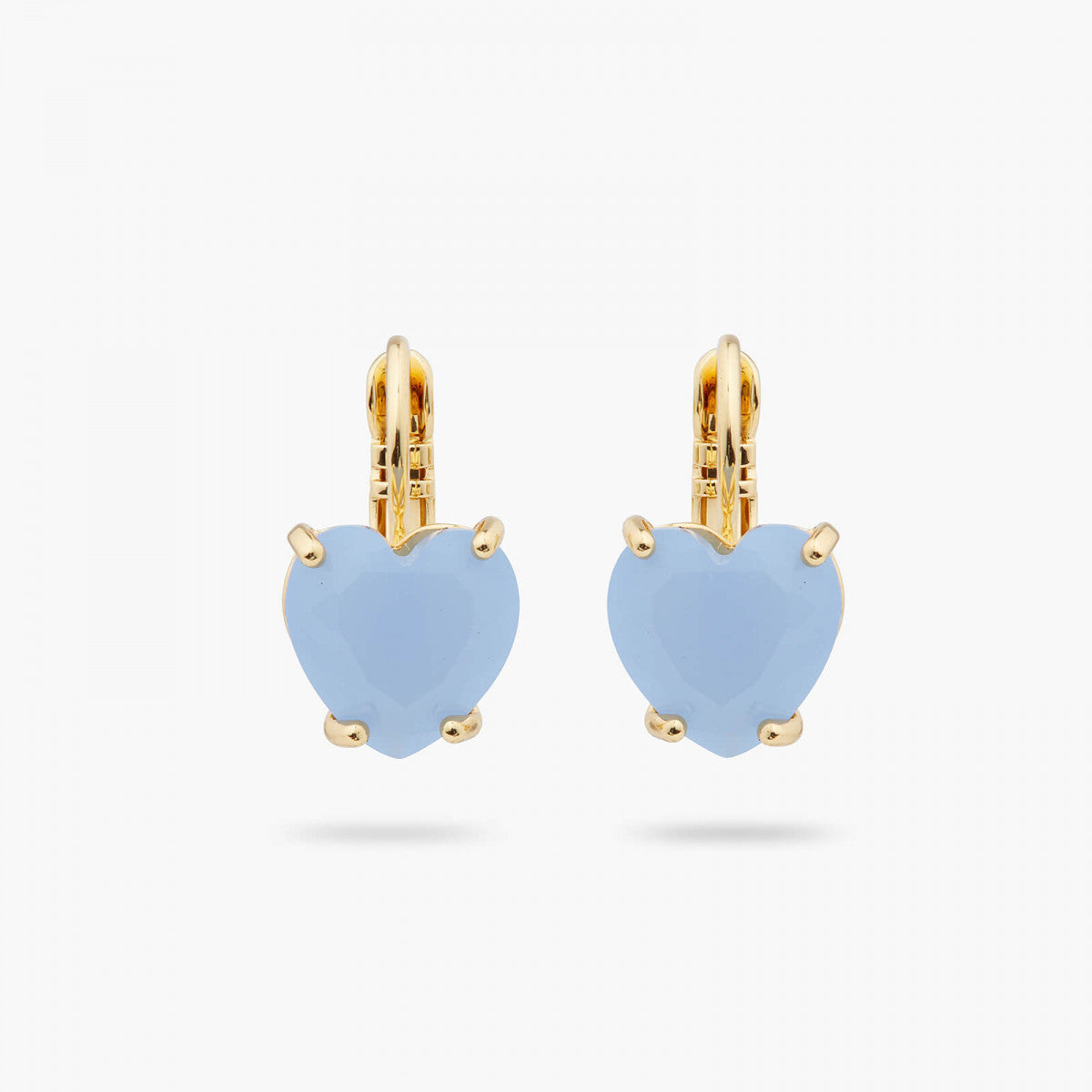 SKY BLUE DIAMANTINE HEART STONE SLEEPER EARRINGS