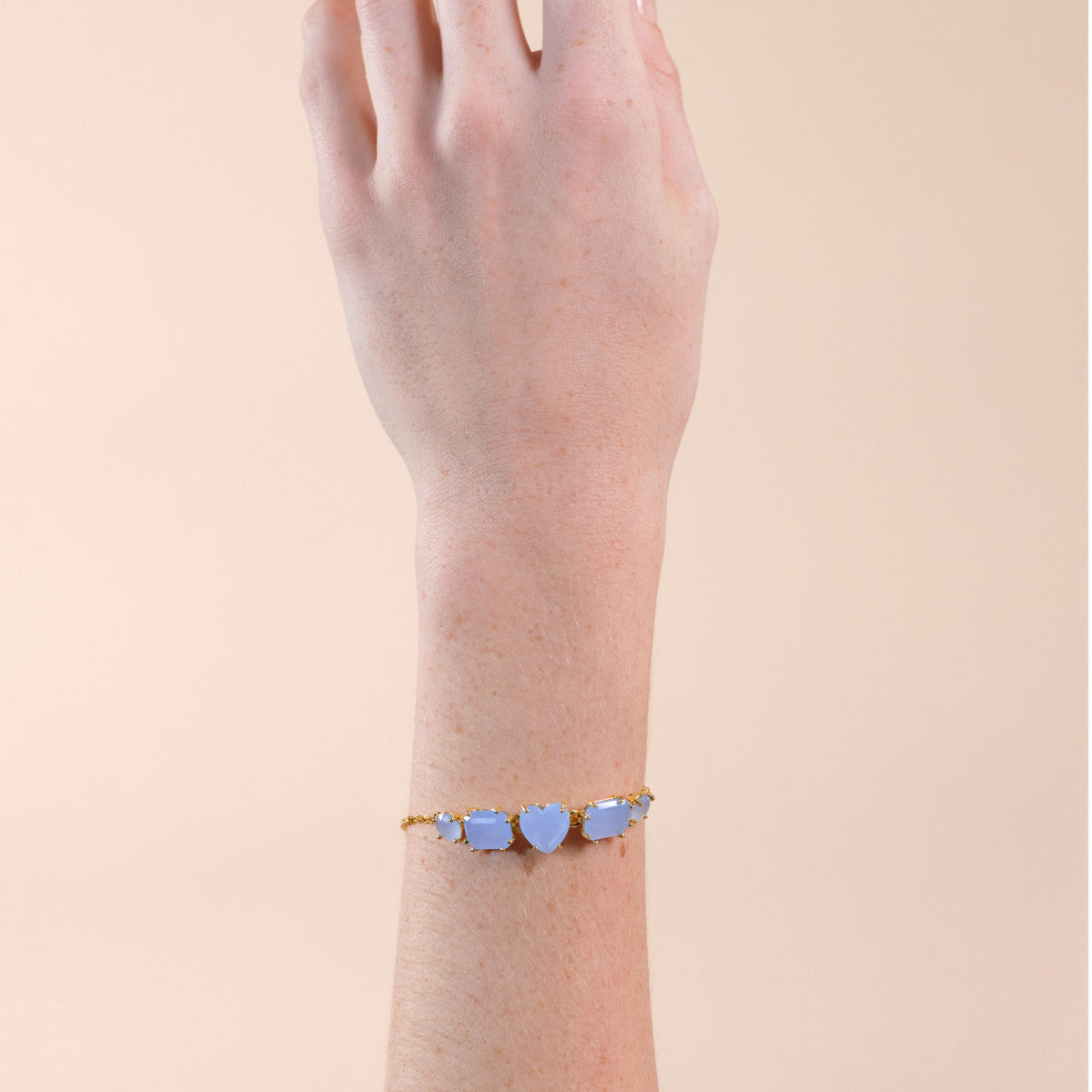 SKY BLUE DIAMANTINE 5 STONE FINE BRACELET