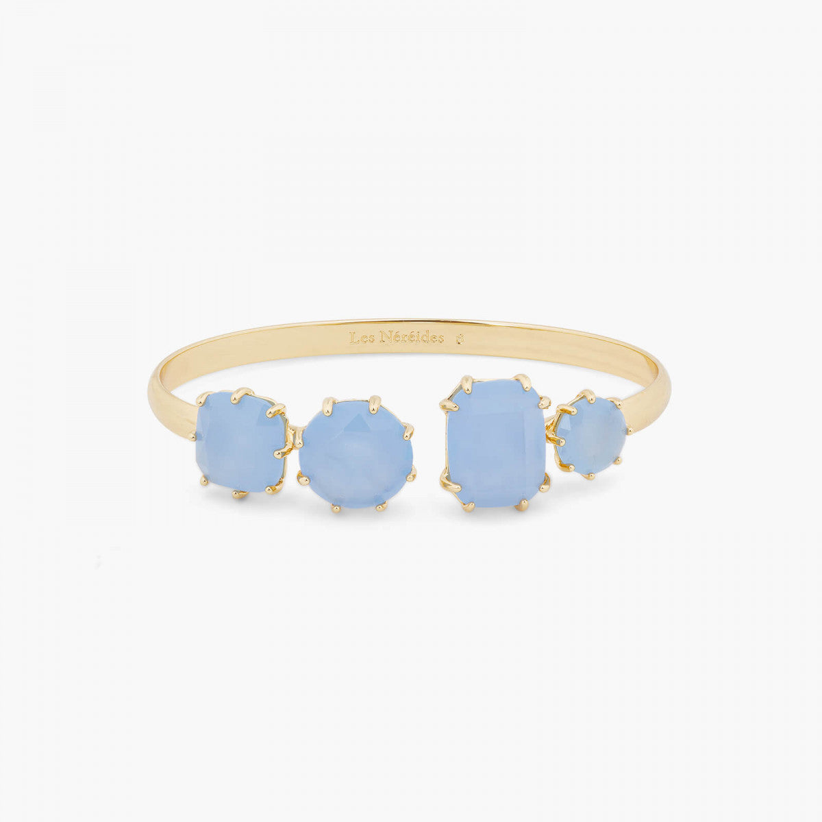 SKY BLUE DIAMANTINE 4 STONE BANGLE BRACELET