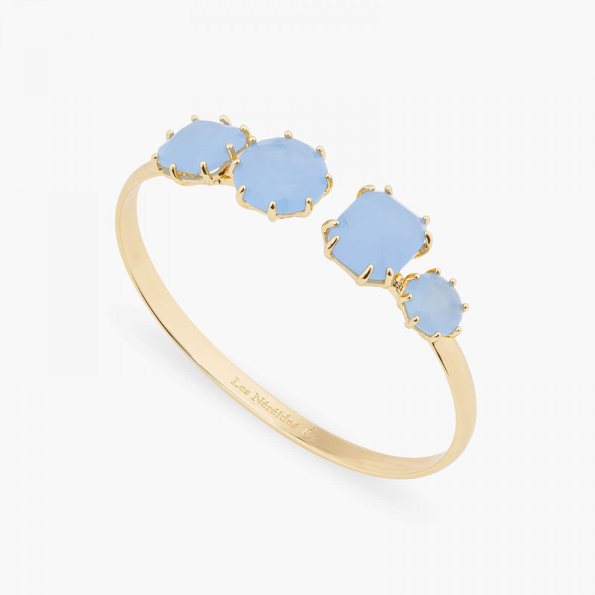 SKY BLUE DIAMANTINE 4 STONE BANGLE BRACELET