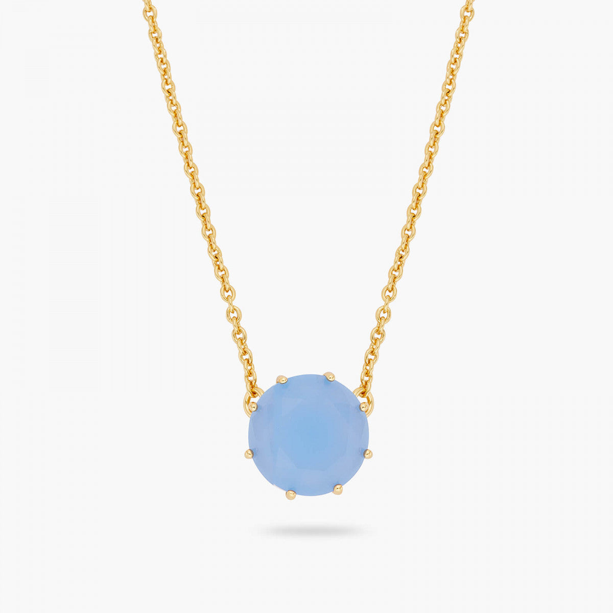 SKY BLUE DIAMANTINE ROUND PENDANT NECKLACE