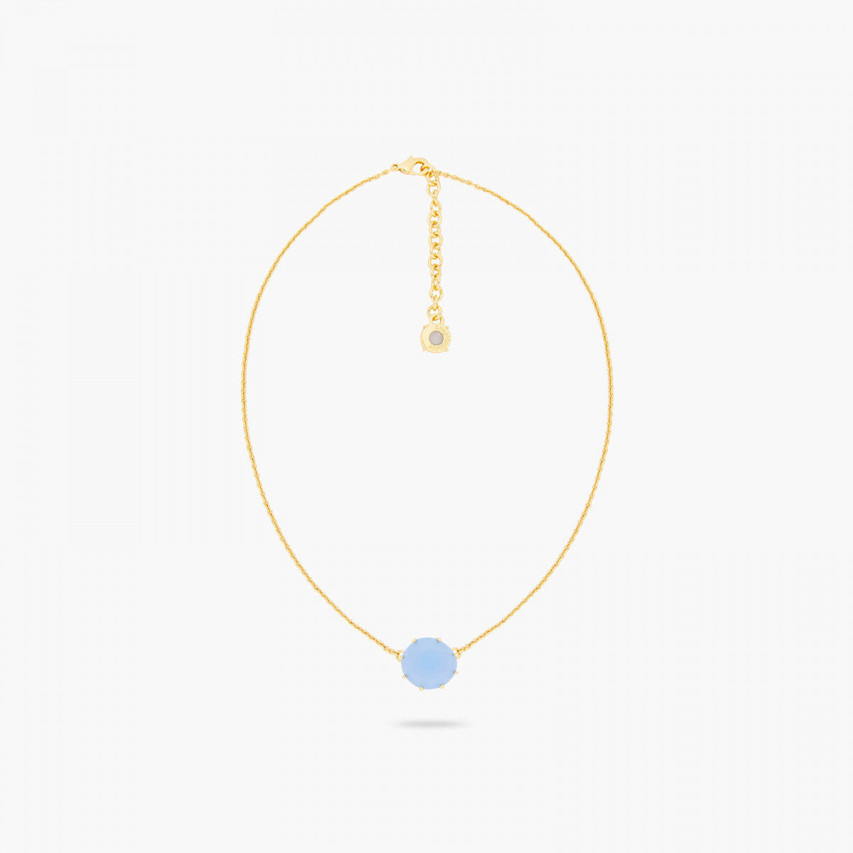 SKY BLUE DIAMANTINE ROUND PENDANT NECKLACE