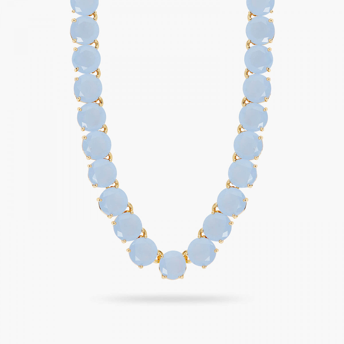 SKY BLUE DIAMANTINE ROUND STONE CHOKER NECKLACE