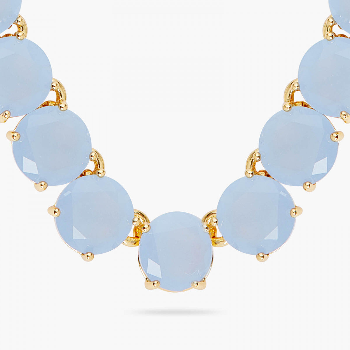 SKY BLUE DIAMANTINE ROUND STONE CHOKER NECKLACE