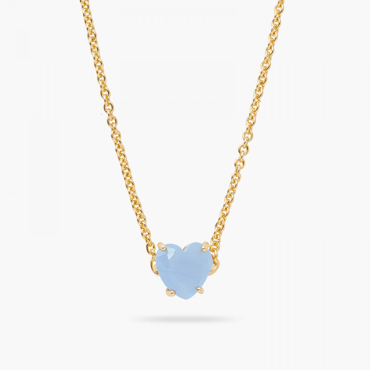 SKY BLUE DIAMANTINE HEART PENDANT NECKLACE