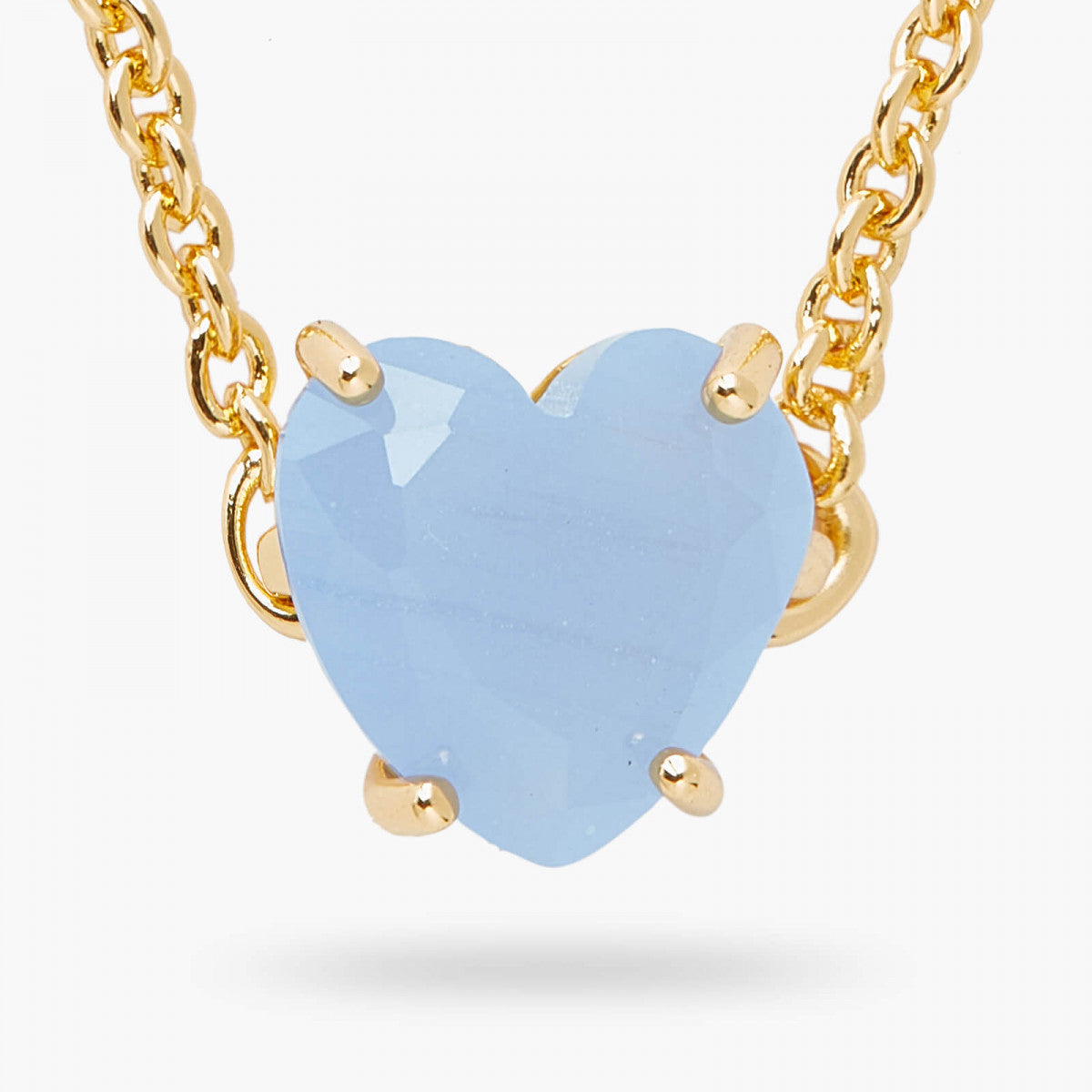 SKY BLUE DIAMANTINE HEART PENDANT NECKLACE